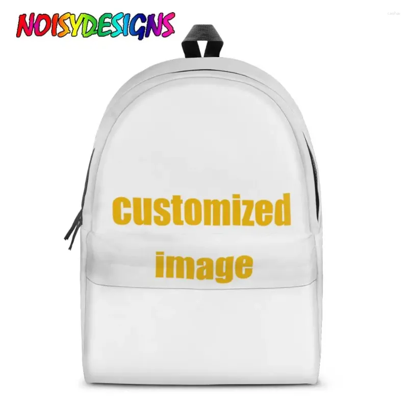 Backpack NoisyDesigns Imagem personalizada Sacos de viagem para o ensino médio Crianças Bolsa de grande capacidade Livro Crianças Drop