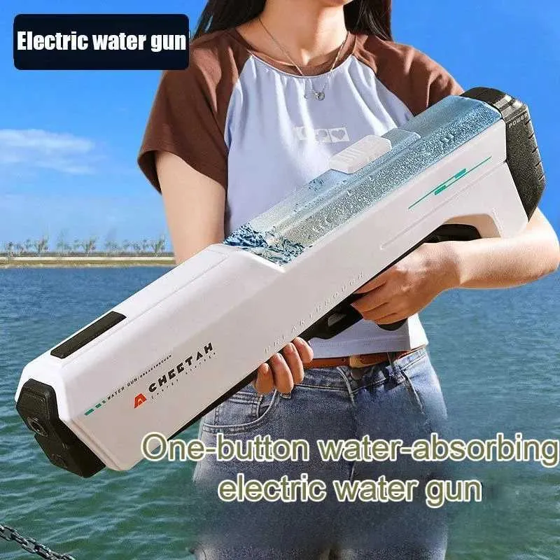 Pistolets pistolets Sable Play Water Fun grande capacité Gun à eau électrique avec induction automatique pour absorption d'eau Jouets de la piscine de natation adultes et enfants