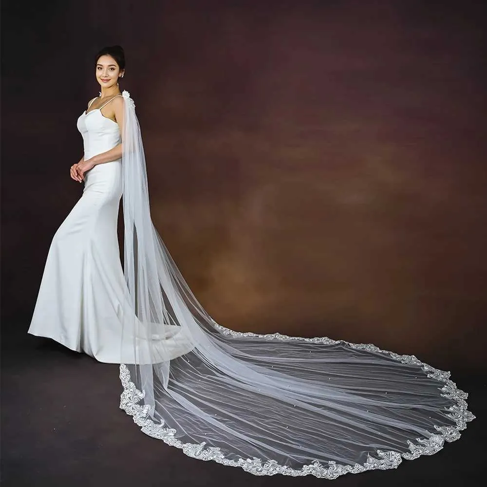 Gioielli per capelli Mantella da donna Veli da sposa Mantello lungo stile cattedrale Slingback Abito da sposa Accessori per scialle a spalla_voghion.com