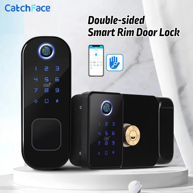 Dual System Double Side Fingerprint IP66 Waterproof Outdoor Gate Bluetooth TTLock App Passcode Rfid Card Smart Door Lock 240422