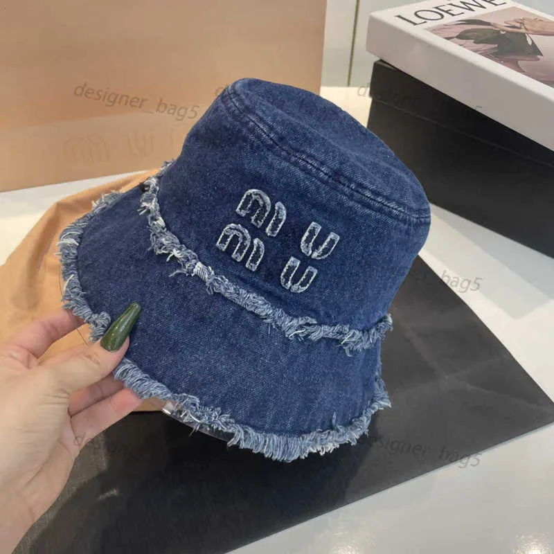 Cap de créateur chapeau seau chapeau de luxe chapeau femmes hommes mode denim de bord brut lettre broderie mode chapeurs de soleil