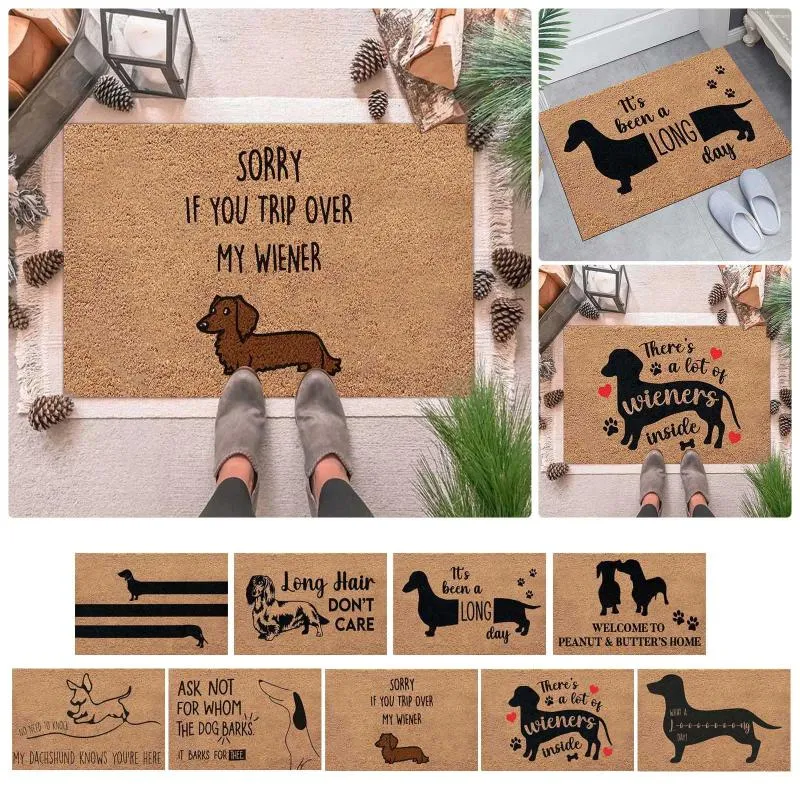 Carpets Cute Dog Pattern Anti-slip Suede Carpet Door Mat Doormat Outdoor Kitchen Living Room Floor Rug #t2g