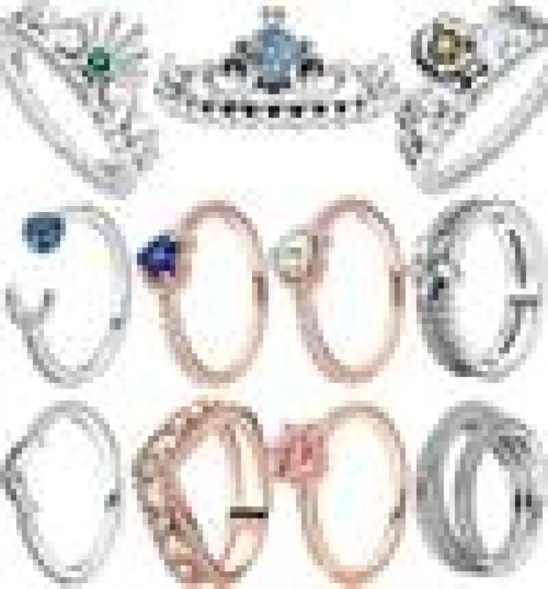 Yeni Popüler 925 STERLING Gümüş Yüzük Gül Altın Takım Yüzüğü Bayan 's Mücevher Moda Aksesuarları Hediye1988718