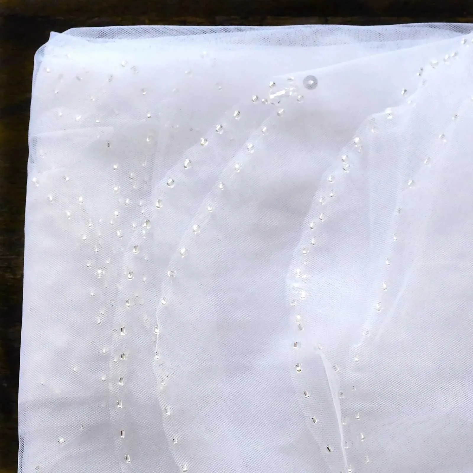 Haarschmuck v118 1T Perlen Braut Fingerspitze gewellter Rand Strass Kristall Hochzeit Schleier mit Kamm kurz elegant_voghion.com