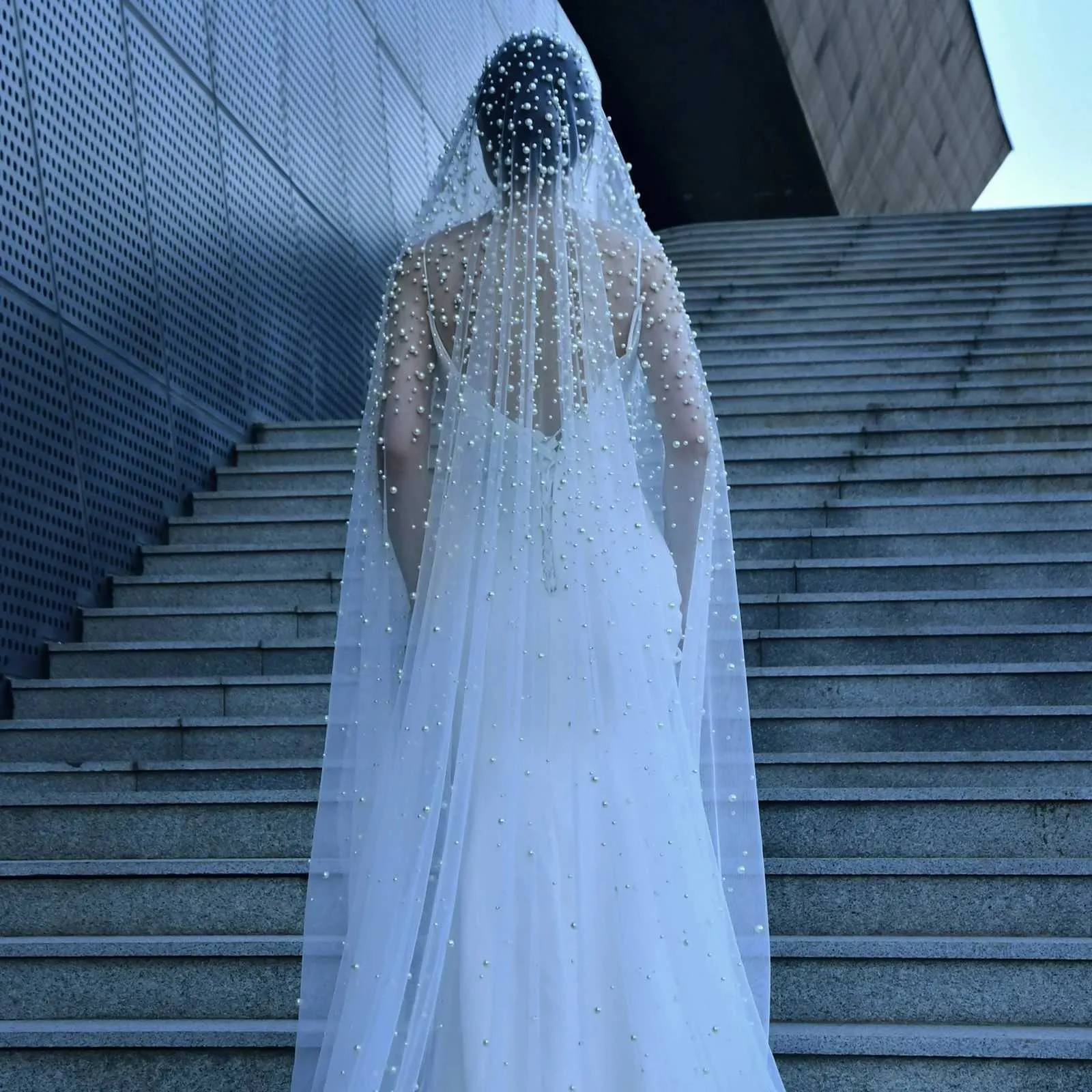 Hair Jewelry V139 Beaded Bridal Extra Long Cathedral Length Veil 3M Wide Veils with Comb Wedding Accessories_voghion.com