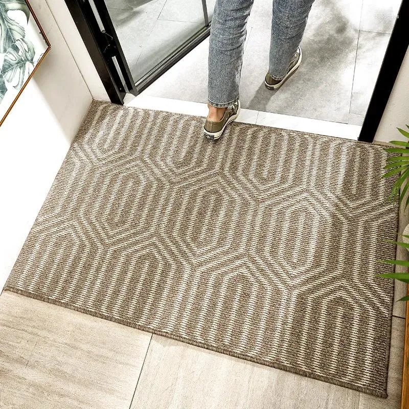 Carpets Polypropylene Doormat Door Mat For Sand Scraping And Dust Removal Non Slip Wear Resistant Simple Geometric Absorbent Floor