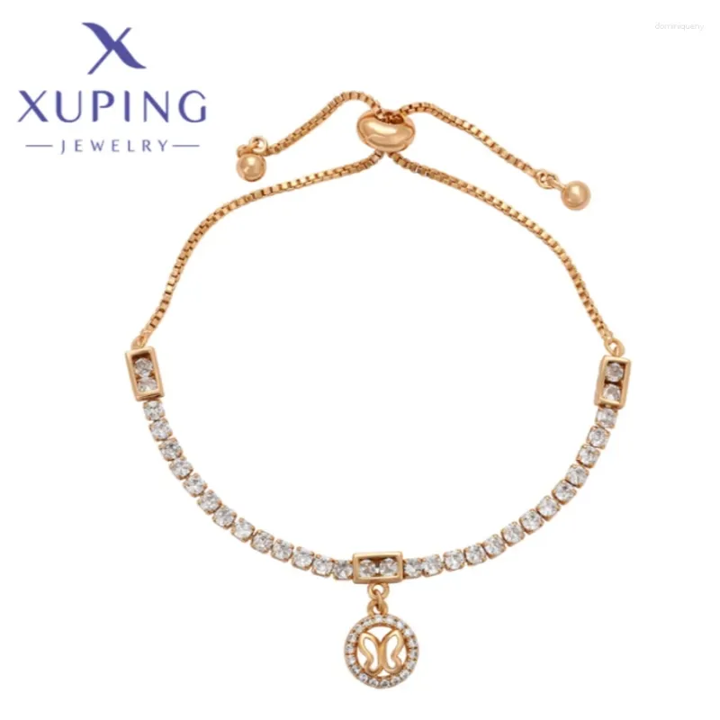 Bracelets de liaison xuping bijoux Arrivée Fashion Round Shape Gold Couleur Bracelet romantique pour femmes Gifon de Noël d'anniversaire x000656147