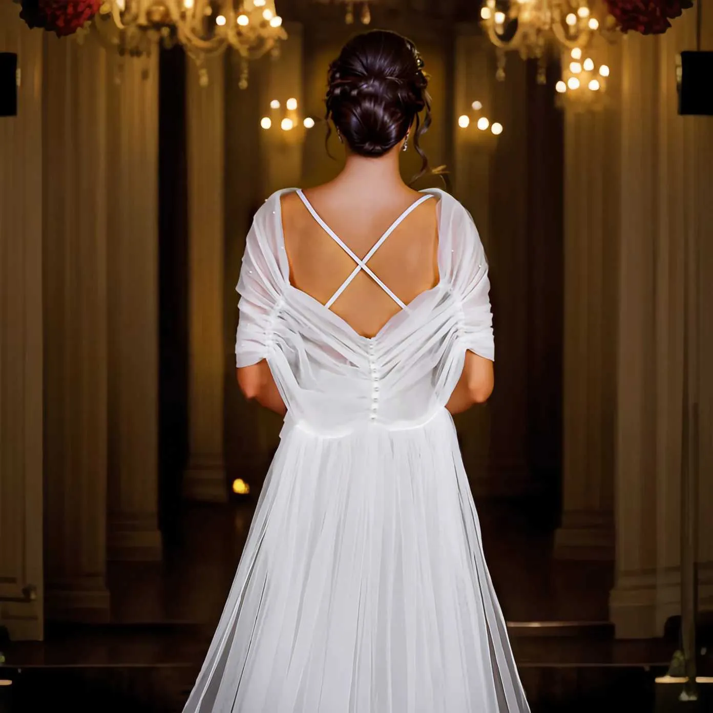 Hair Jewelry Womens MZB40 Long Bridal Cape Veil for Dresses Wedding Jackets / Wrap Bride Accessories Plus Size_ipsvogv.com