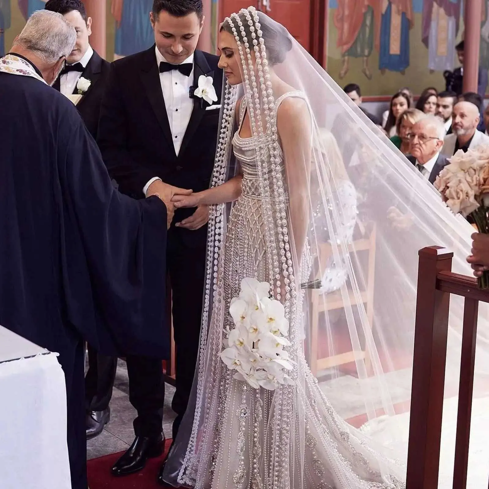 Gioielli per capelli Velo extra lungo lunghezza cattedrale Velo da sposa in rilievo 3M Veli larghi con pettine Accessori da sposa V159_voghion.com