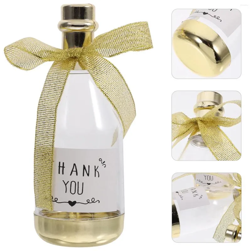 Geschenkverpackung kleine Champagnerflaschen mit Bögen Plastikparty bevorzugt Süßkastenbehälter für Hochzeitsbrautbabyathbarn Geburtstag