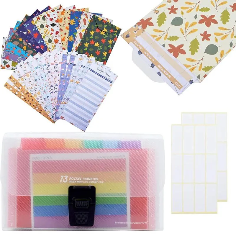 Gift Wrap 13 Poches Mini Organisateur de fichiers d'accordéon A6 Taille Expansion Dossier pour réception des coupons