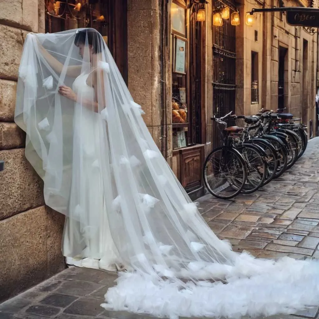 Wedding Veil Cathedral Length Soft Bridal Illusion With Comb_voghion.com