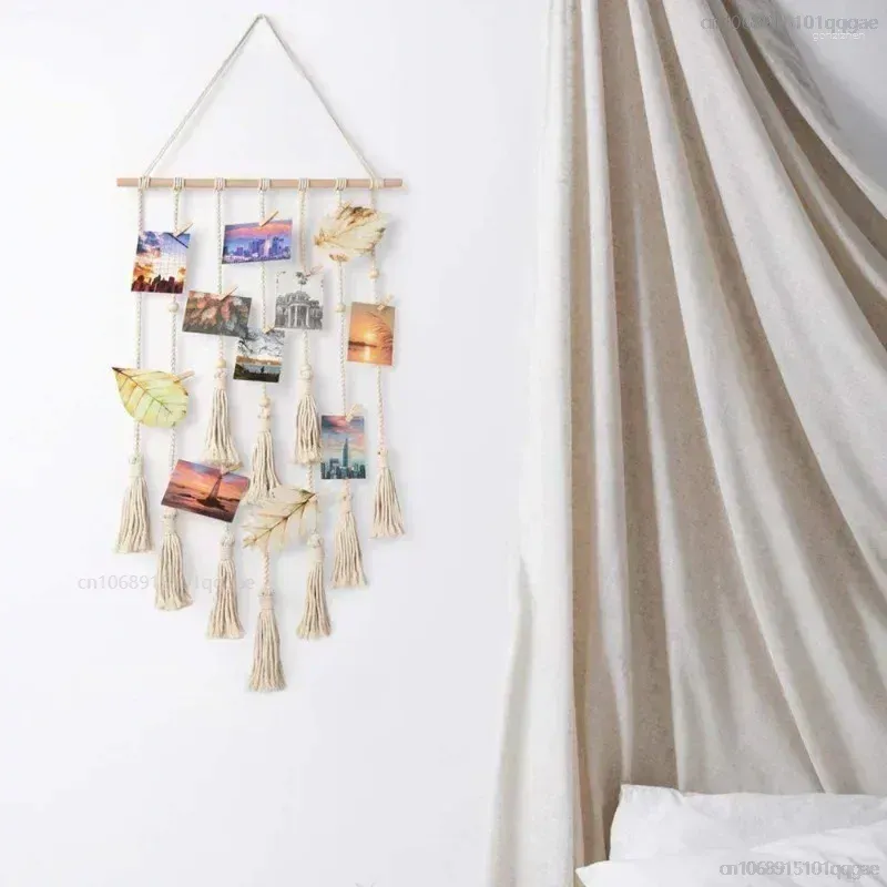 Dekorativa figurer PO -mappvävd förvaring Tapestry Nordic Home Hanging Hangers Wall Handgjorda dekorationer