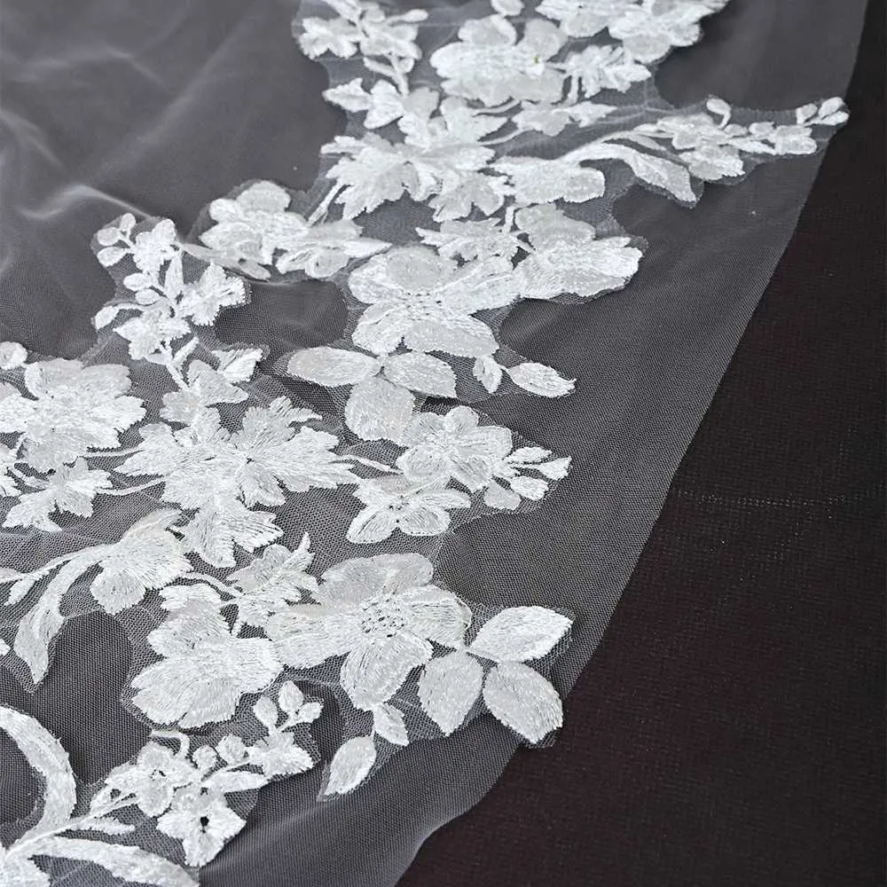 Gioielli per capelli Cattedrale da donna Lungo mantello da sposa Velo staccabile Mantello in tulle Abiti da sposa Scialle Decorazione per eventi VPG17_voghion.com