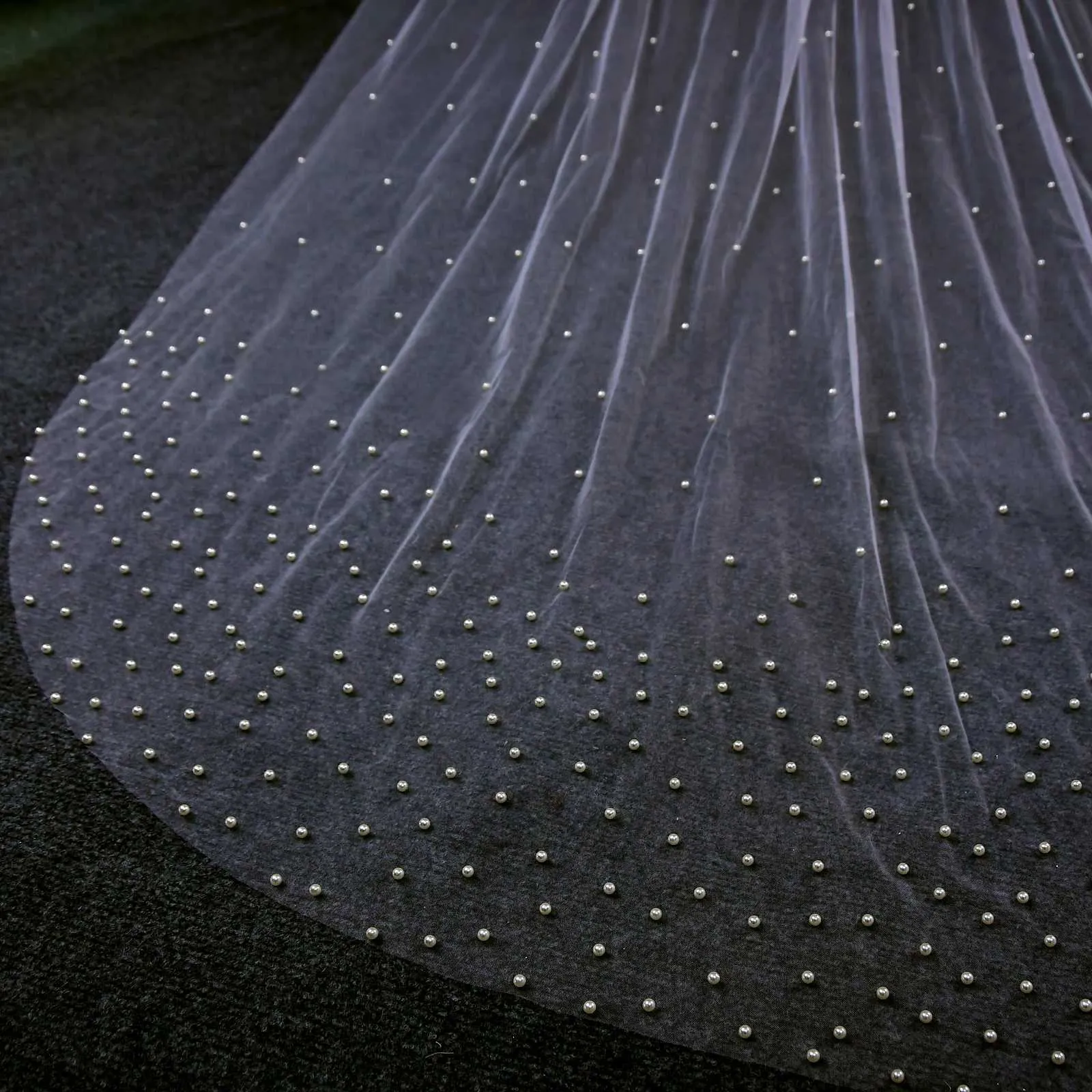 Jewelry V10 Pearls Bridal Veils 1 Tiers Veil Dense Up and Down Hair Accessories Brides Wedding Mantilla for Church_ipsvogv.com