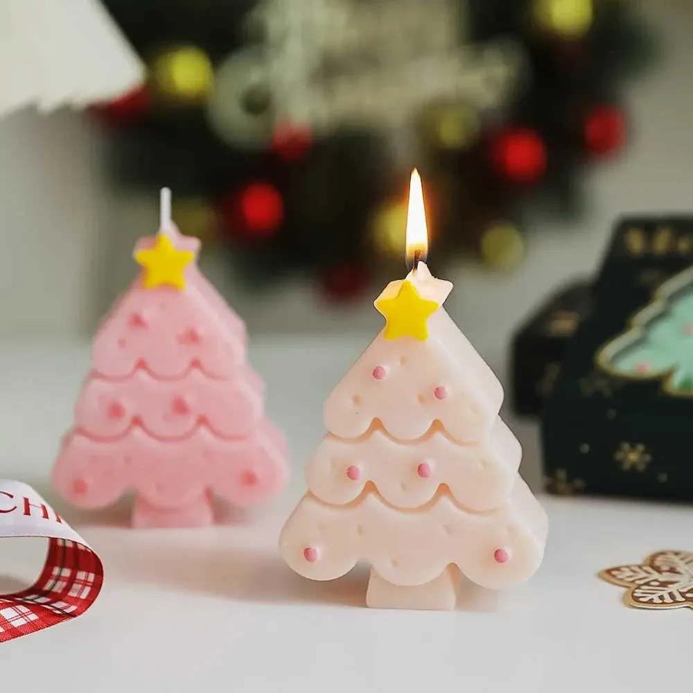 5pcs bougies dessin arbre arbre de Noël à la main