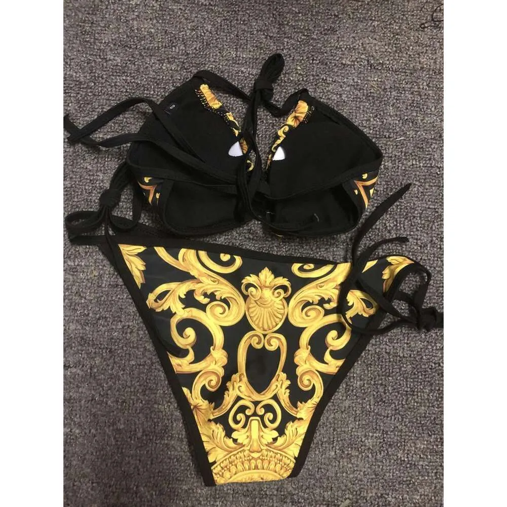 gucci burberry chanel versace fendi prada louis vuitton balmain dolce gabbana Вы Designer Bikini Womens Swimwear Sexy Luxury Gold Design Femmes Push Up Baignage rembourré Saisie d