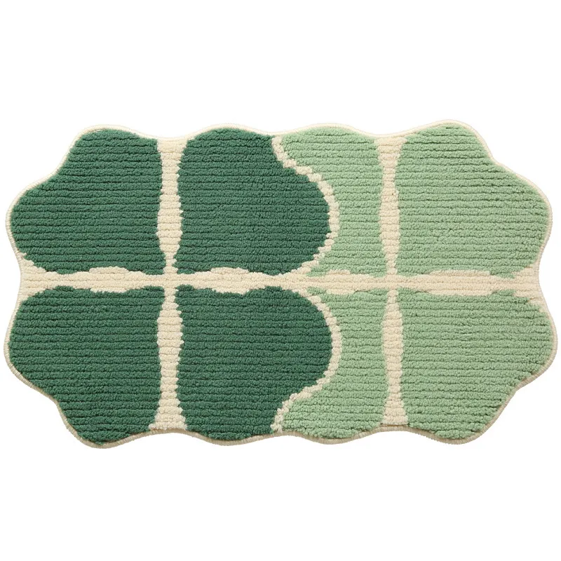 2024 Nya mode badrum mattan badkar fast färg fyrkantig grön