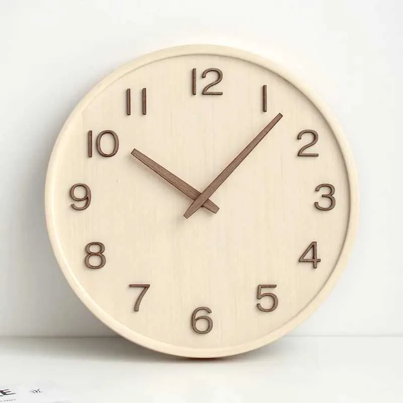 Relógios de parede Japão estilo relógio de parede breve para sala de estar decorativa relógio de madeira relógio de madeira relógio simples relógio retrô de bolso relógio