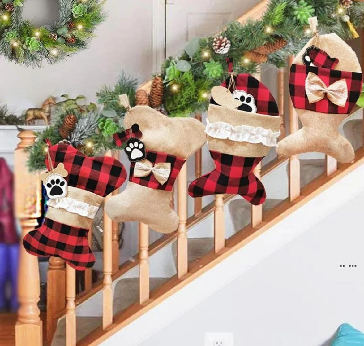 かわいい魚の骨の形状靴下クリスマスストッキングキッズギフトバッグキャンディーバッグクリスマスツリーオーナメントホームパーティー装飾プロップソックス3366555