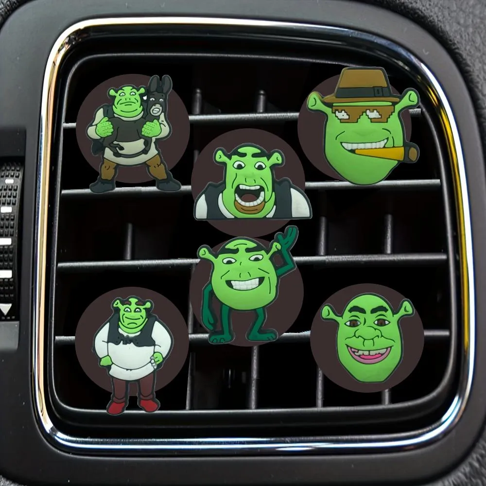 Другие внутренние аксессуары Shrek Cartoon Car Car Clips Clips Clips Clips Conditing Conditionling Outlet на замену Delive OTFVX