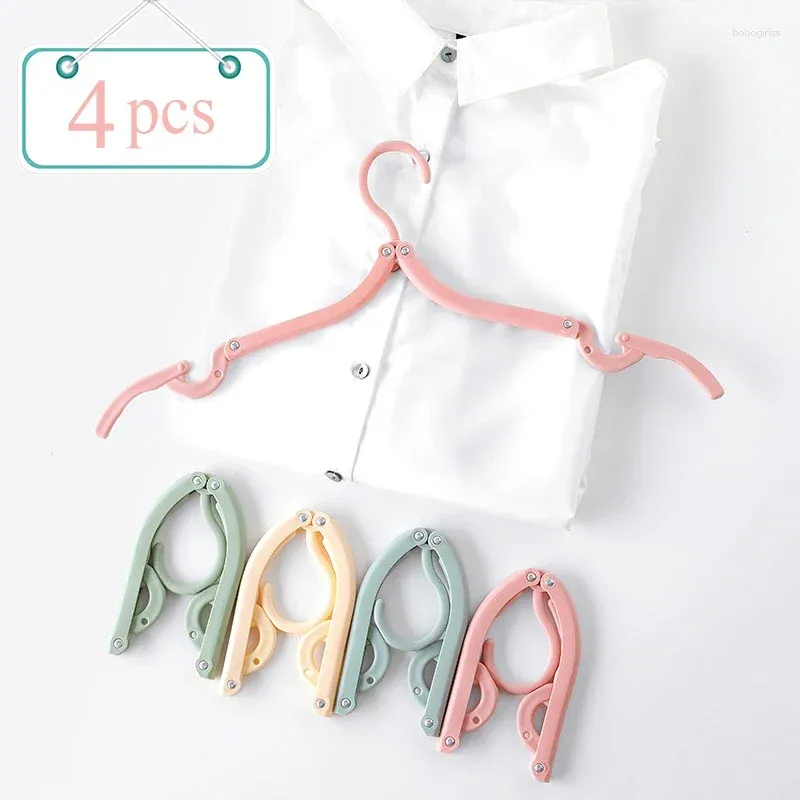 Cintres 4pcs vêtements en plastique multifonctionnels suspendus espace de voyage économisable pliable rack créatif enfants bébé