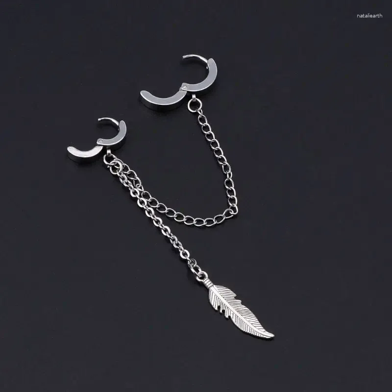 Boucles d'oreilles en peluche 1PC Titanium PENDANT PENDANT DOUBLE LEG LEG LEAGE OEUR MERDIE MORÉAN IDOLS BIJOURS