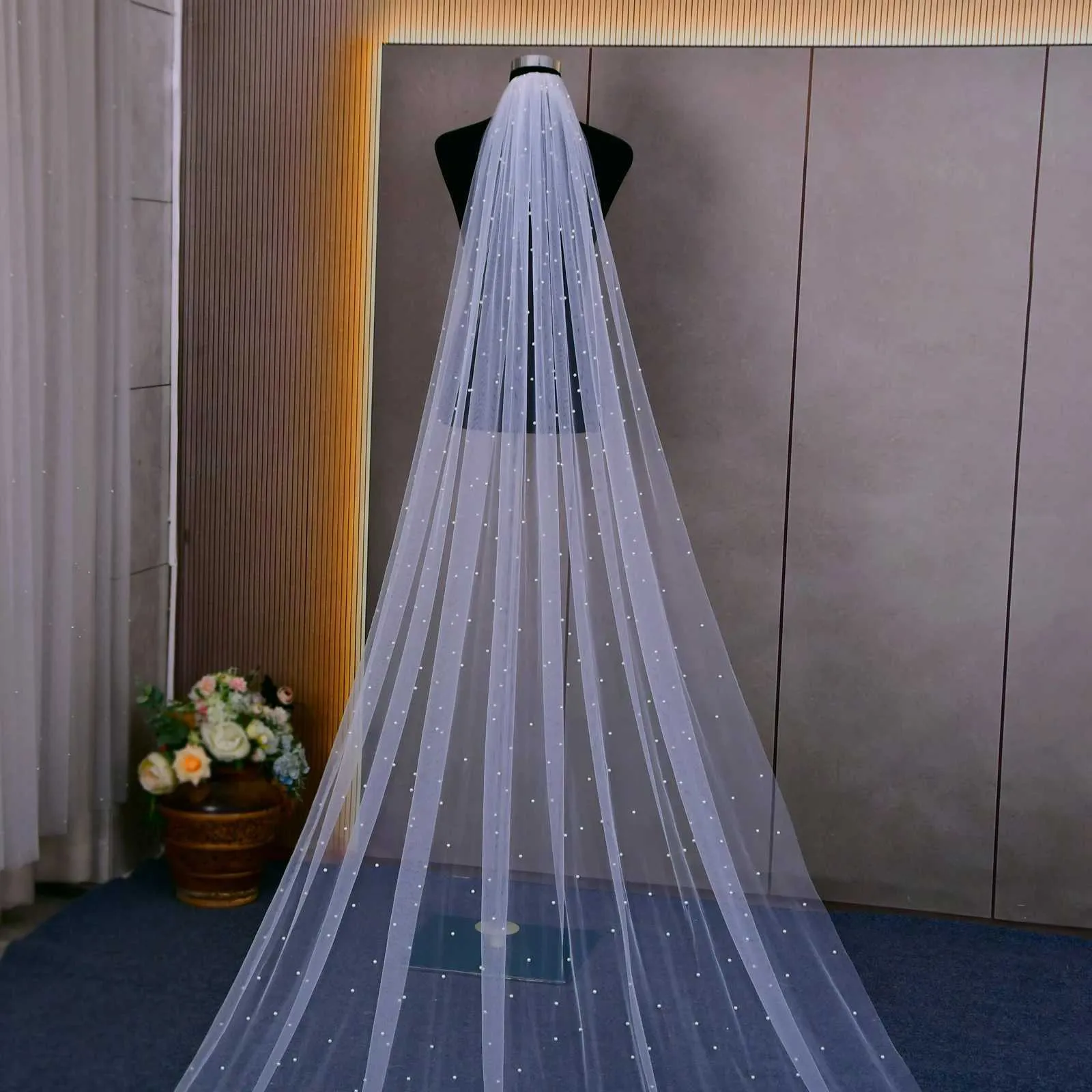 Gioielli V10 Perle Veli da sposa 1 livello Velo Denso su e giù Accessori per capelli Spose Mantiglia da sposa per la Chiesa_voghion.com