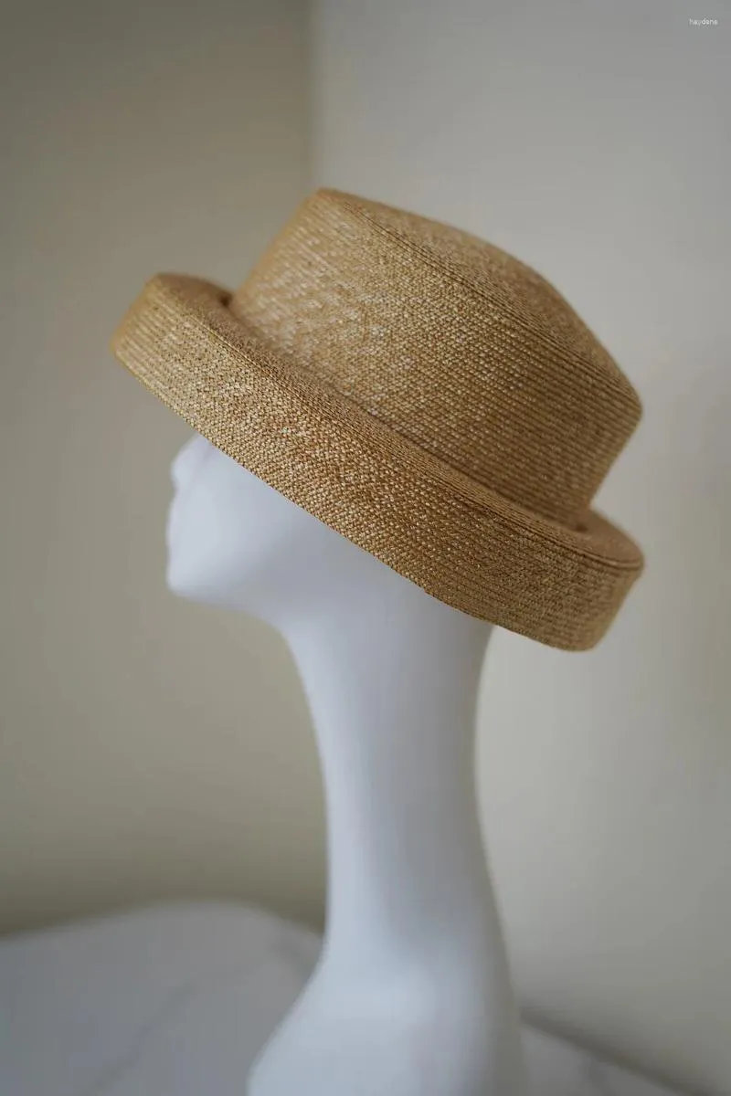 Beretti 202405-Fuyi Ins Chic Design Gran Bretagna Grace Fine Straw Wool Hat Hat Lady Fedoras Cap Women Leisure Holiday