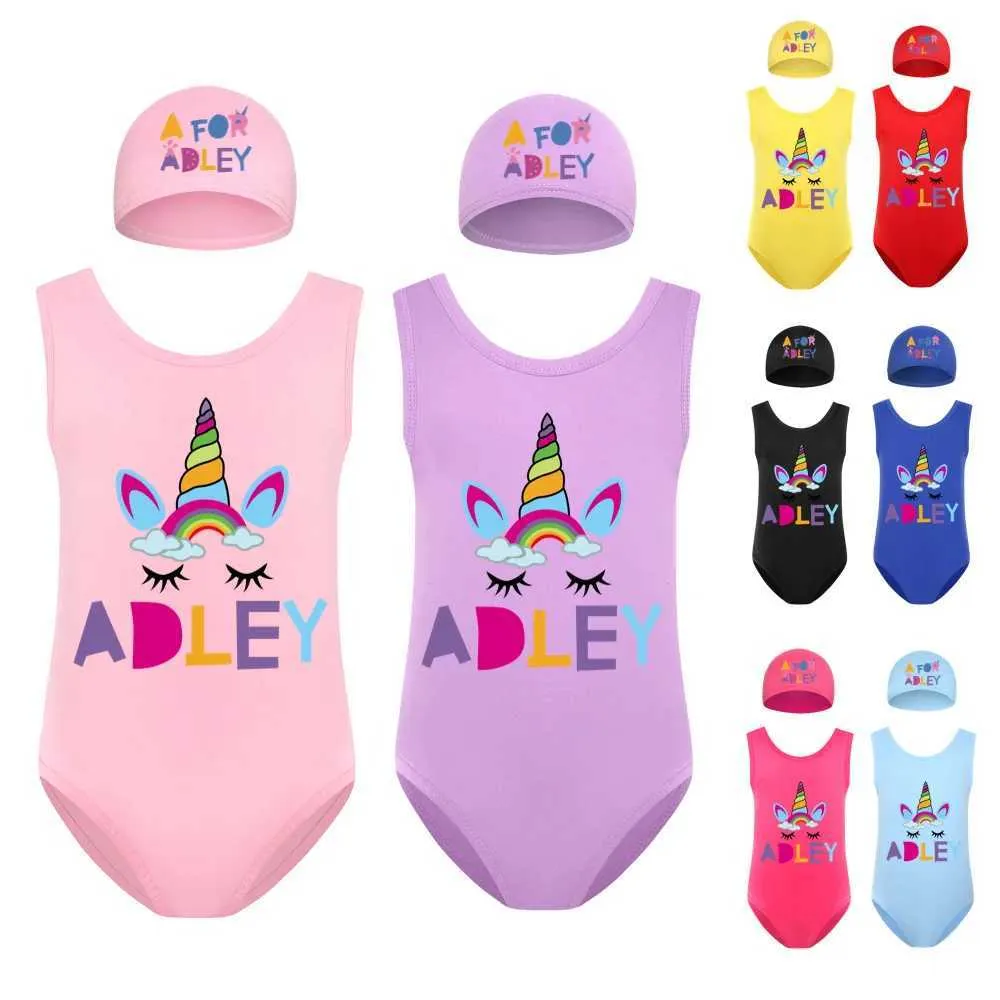 Clothing Sets Adley Girls swimsuit+cap set swimsuit for big girls swimsuit for skis size 8 toddler and baby swimsuit swimsuit set of 1 pieceL2405