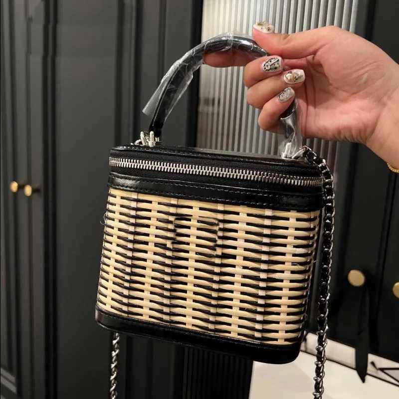 10A Fashion Bag Designer Weave Bags Beach High Box Luxury Crossbody Mini Cosmetic Mobile Summer Women's Handbags Quality Real Clut Pheg