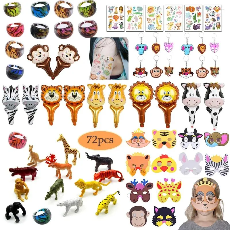Fête Favor Birthday Safari Animals Favors Anneaux Masks Mini Animal Toys For Kids Little Jungle Gift Girls / Boys