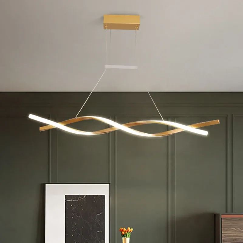 Nowoczesna lampa lekka wislarza do biura/kuchni/jadalni światła światła fala LED Kitchen Island Wyspa Lights sypialnia