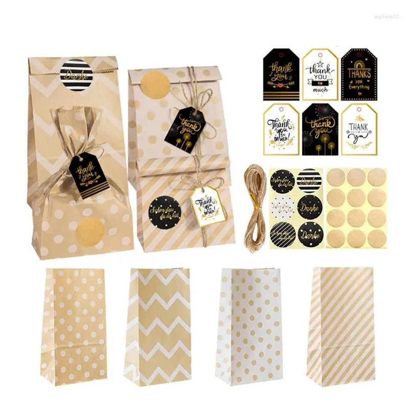 Gift Wrap 24 Pack Mini Dot Kraft Paper Bags Wedding Party Invitation Greeting Cards Bag Birthday