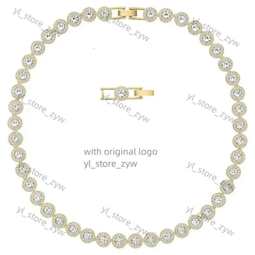 Swarovski halsband designer kvinnor original kvalitet hänge halsband ängel briljant och fashionabla full diamanthalsband för kvinnor som använder element af3