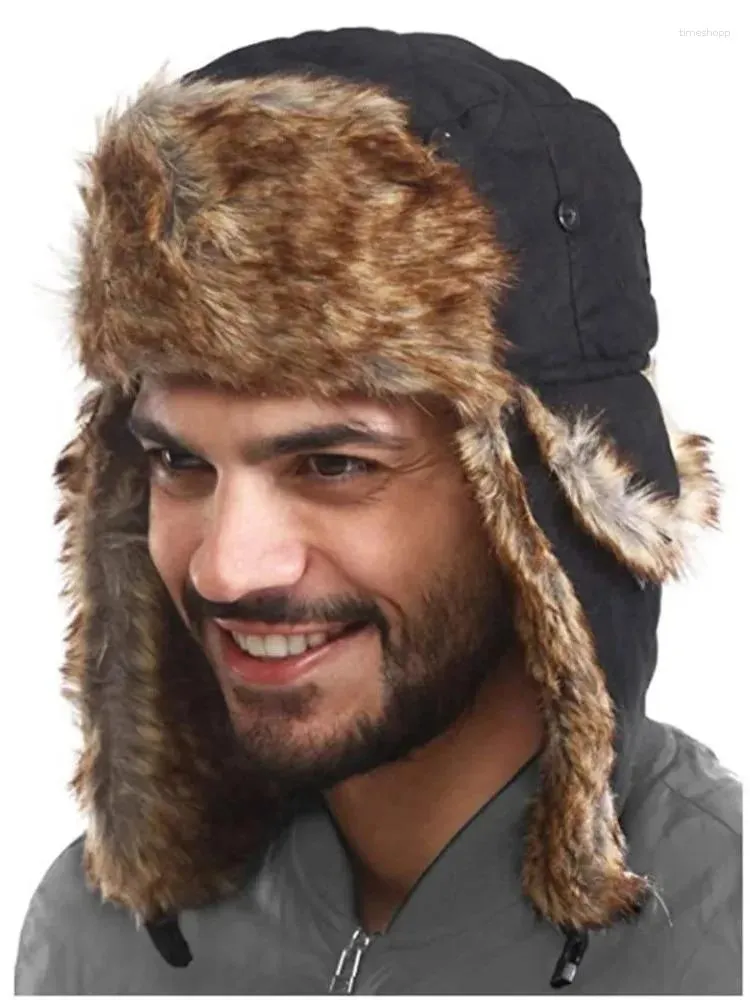 Bérets pour hommes et femmes imperméables Lei Feng Hat à rhume Ski résistant au rhume Protection d'oreille à vent chaud