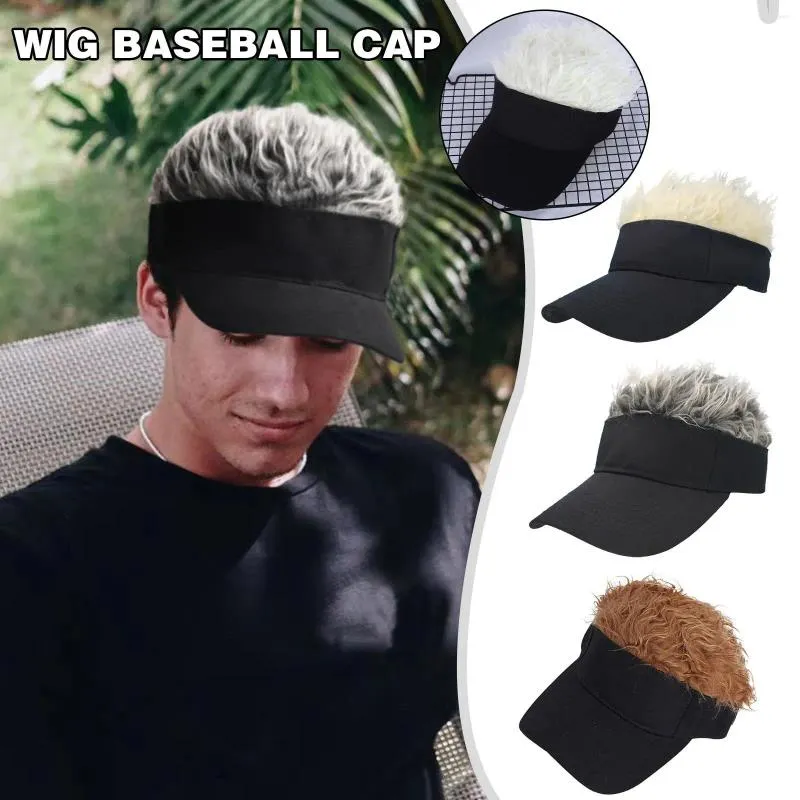 Capas de bola 2024 Banco de beisebol com cabelos cravados Wig Hat Homens Homens Wigs conciso