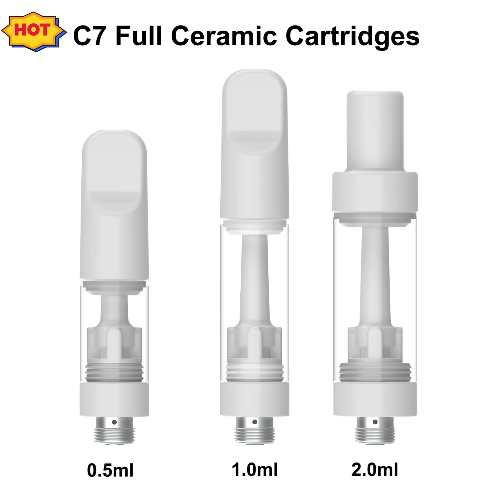 USA CARTRILLES CÉRAMIQUES 510 Fil de filetage 0,5 ml 1,0 ml 2,0 ml Trou d'huile vide 2,0 mm Fonction de préchauffage Eakproof Eakproo