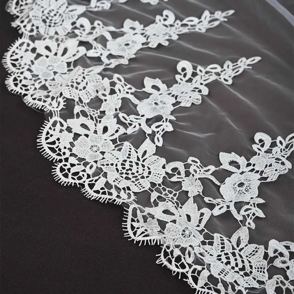Haarschmuck mit Kamm Schleier Extra Lang Hochzeit Kathedrale Mantilla Brautschleier VP80_voghion.com