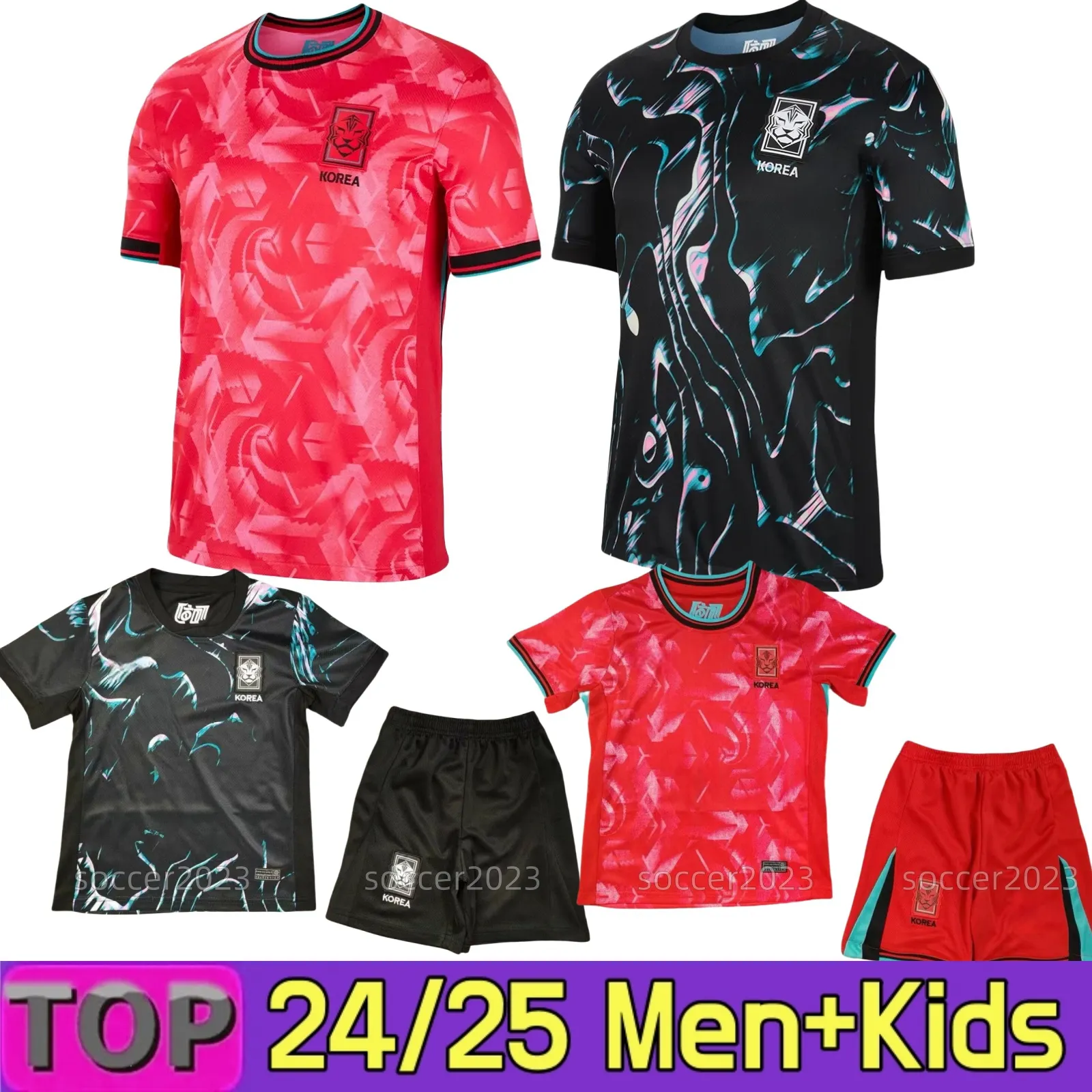 24 25 Südkorea Soccer Trikot neu 2024 2025 Heung-min Sohn Kang in Lee National Team Football Shirt Männer Kids Kit Home Away Männer Uniform Red Black Fan Player Version 2xl