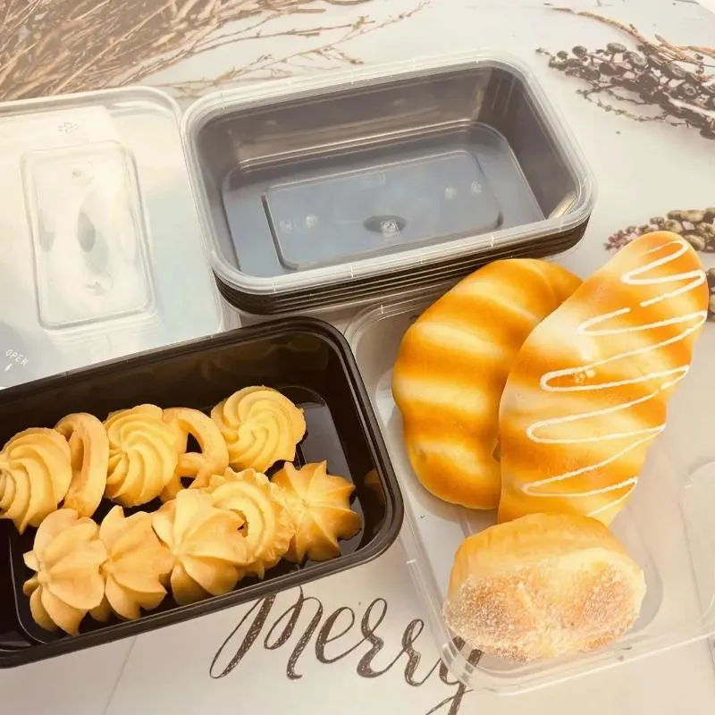 Container mitnehmen 10pcs/30pcs 10pcs Einweg -Plastikfutter Frucht Salat Bento Box Vorbereitung Aufbewahrung Lunchboxen Mikrowellen -Mahlzeiten Restaurant