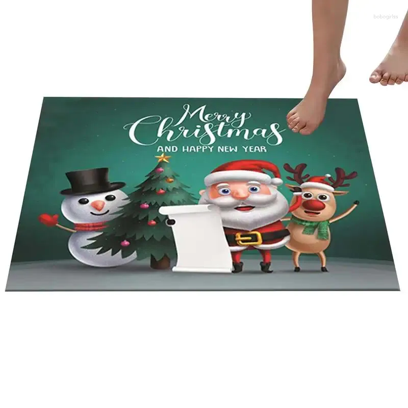 Tapijten kerstdaad Tapjes Merry Santa Claus rendier Deur Mat Decoratief zacht tapijt Outdoor indoor kwekerij