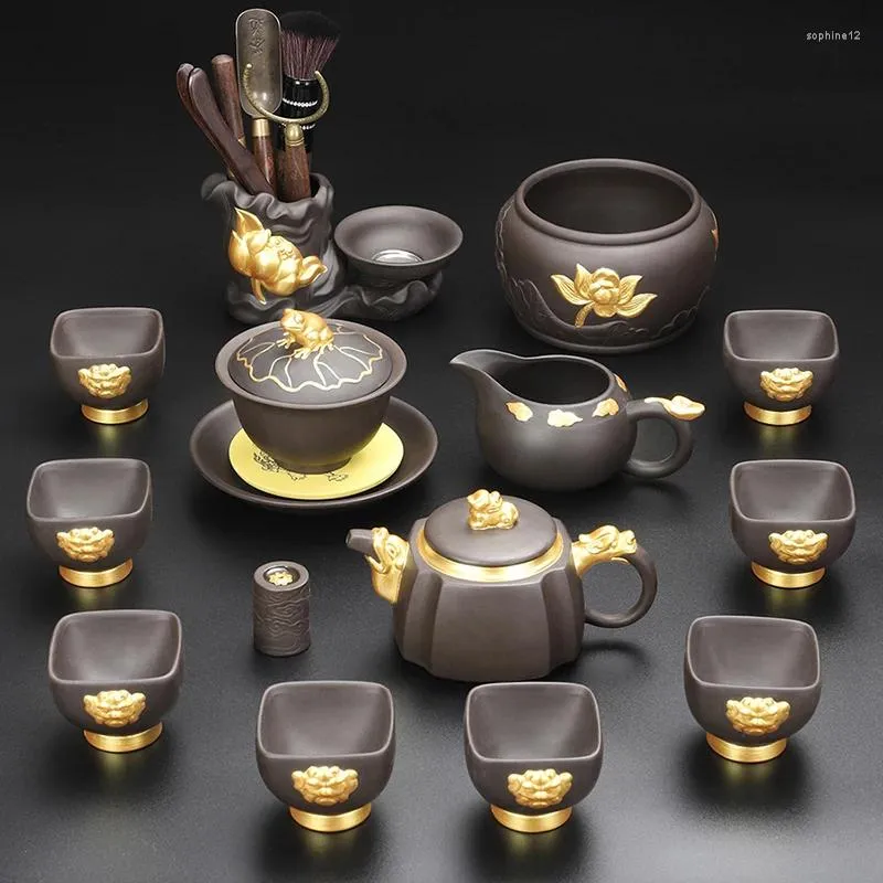 Teaware Sets Gaiwan Porcelain Travel Pot Tea Set Service Mugs Infuser Strainer Accessories Pair Chaleira Kitchen AB50TS