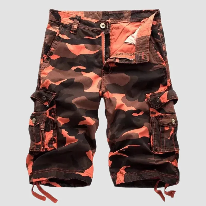 Shorts de fret hommes Top Design Camouflage shorts militaires Homme Hip Hop Casual Cargo Camo Camo Pantalon 240513