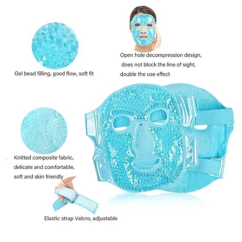 Guaw Cleaning Ice Gel Facial Mask Anti Wrinkle Relief Fatigue Skin FÖRSLAG HYDROTHERAPY HOT CALE THERAPY ICE PACK COOLING MASSAGE SKIN CARE Beauty Tool D240510