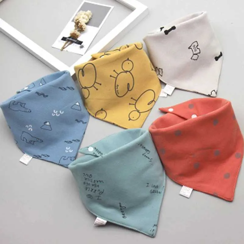 Bibs Burp Cloths 5 pieces/set baby bib triangle double cotton Bandana bib baby boy and girl Babado feeding baby bib baby diaper baby Saliva towel d240513