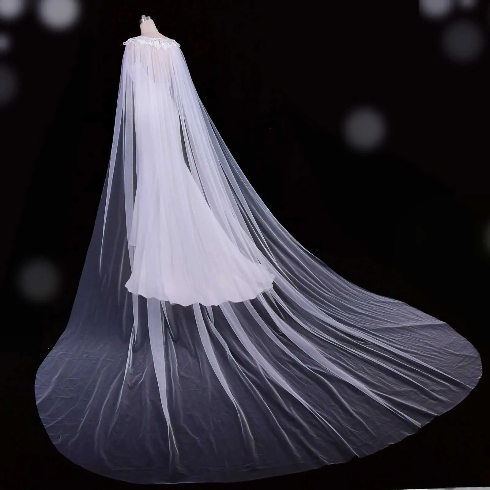 Hair Jewelry Womens VG18 Long Cloak Evening Cape Veil Jacket for Women Large Size Bolero Bridal Soft Tulle Shawl Wedding_ipsvogv.com