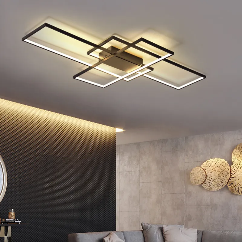 Nowy czarny/biały nowoczesny żyrandol LED do salonu Pokój oświetlenia Aluminiowy sufit Nowoczesne oświetlenie żyrandola