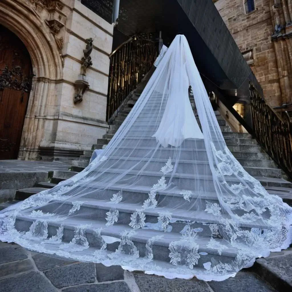 Capelli Jwlry V146 Vil Long Cathdral Bridal Vils 1 Tir Lac Appliqus Edg Mantilla Wid Wdding Accssoris per_voghion.com