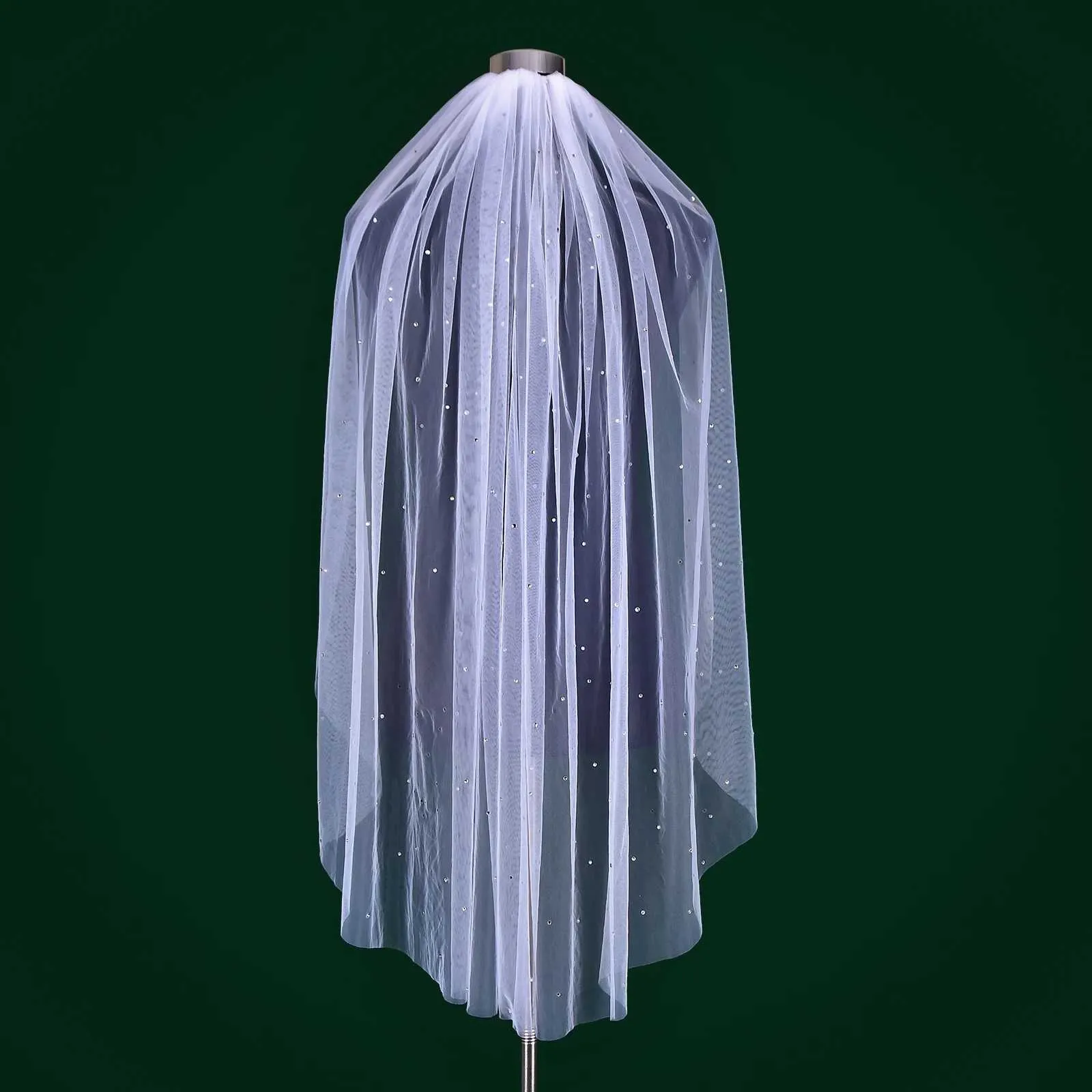 Gioielli per capelli M34 Velo corto Veli da sposa con strass Scintillanti 1 livello Cristalli Accessori da sposa in rilievo Sposa di diamanti_voghion.com